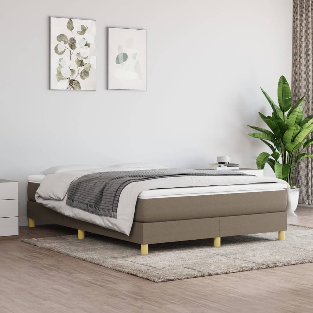 Struttura Letto a Rete a Molle Tortora 140x190 cm in Tessuto
