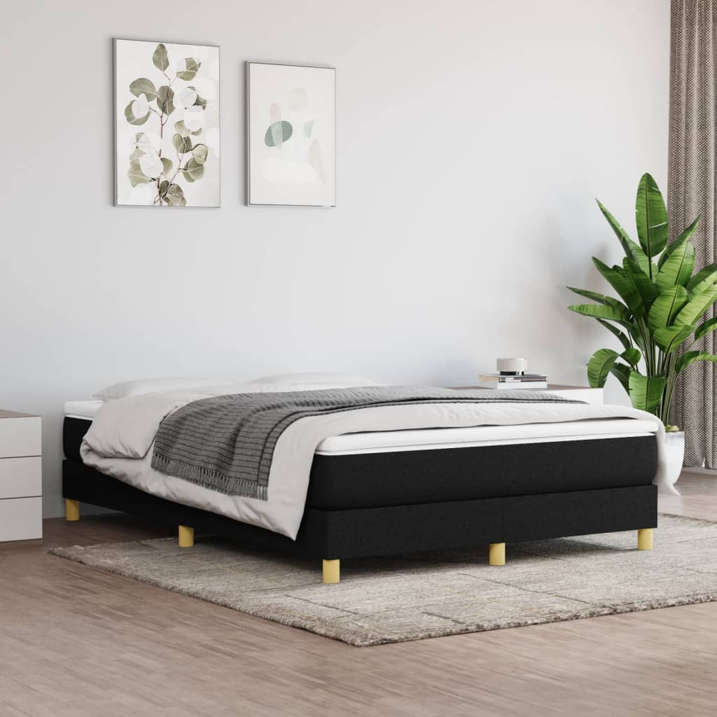 Struttura Letto a Rete a Molle Nero 140x200 cm in Tessuto