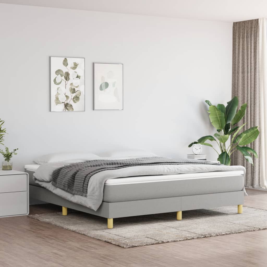 Struttura Letto a Rete a Molle Grigio Chiaro 180x200 cm Tessuto