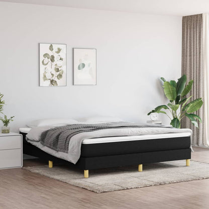 Struttura Letto a Rete a Molle Nero 180x200 cm in Tessuto