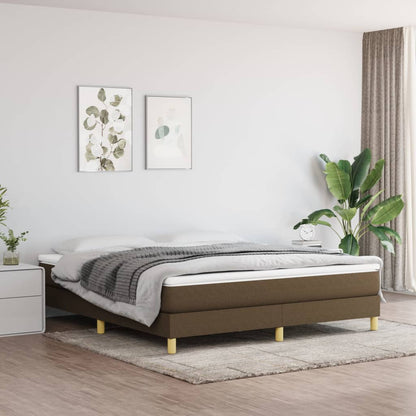 Struttura Letto a Rete a Molle Marrone Scuro 180x200 cm Tessuto