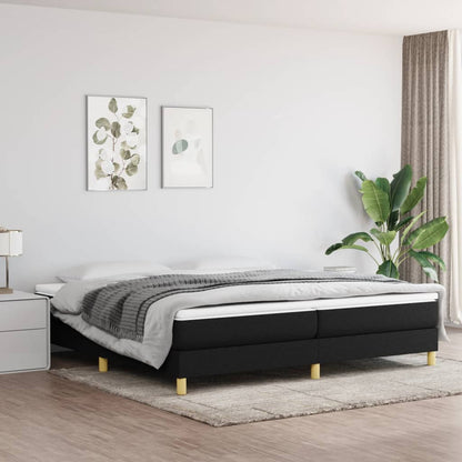 Struttura Letto a Rete a Molle Nero 200x200 cm in Tessuto