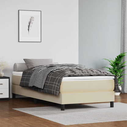 Struttura Letto a Rete a Molle Crema 80x200 cm in Similpelle