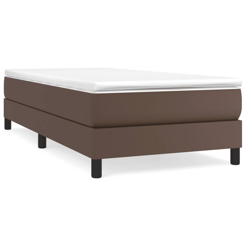 Struttura Letto a Rete a Molle Marrone 80x200 cm in Similpelle