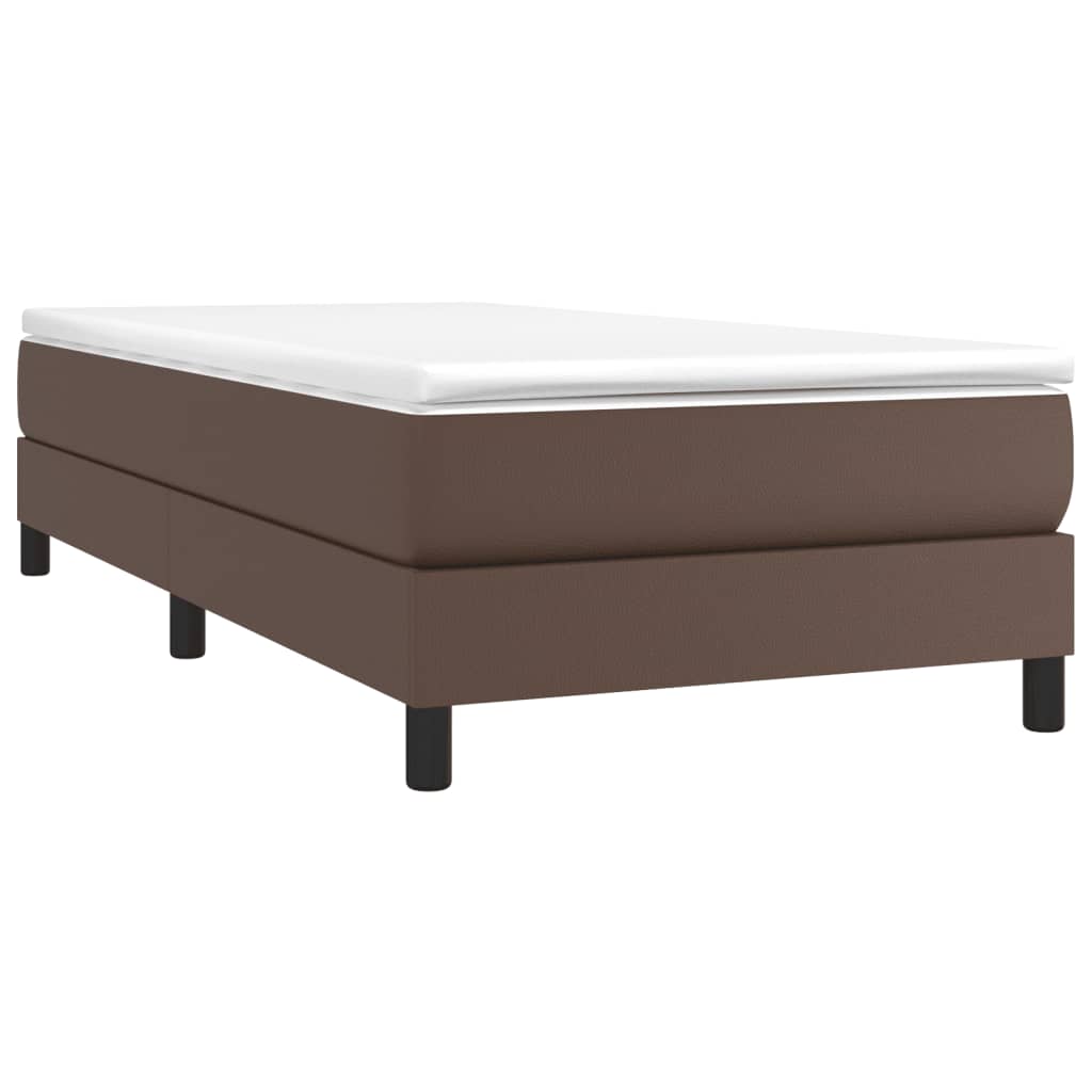 Struttura Letto a Rete a Molle Marrone 80x200 cm in Similpelle