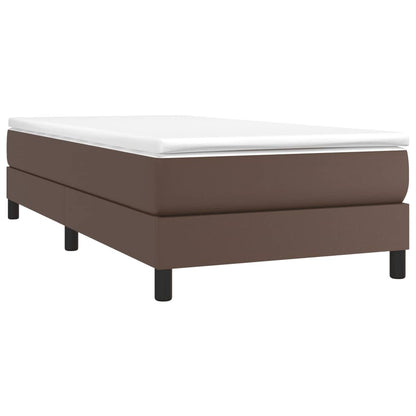 Struttura Letto a Rete a Molle Marrone 80x200 cm in Similpelle
