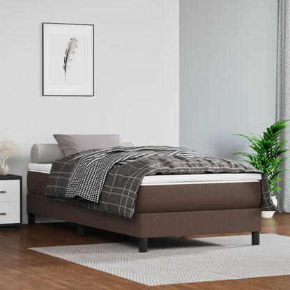 Struttura Letto a Rete a Molle Marrone 80x200 cm in Similpelle