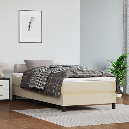 Struttura Letto a Rete a Molle Crema 90x190 cm in Similpelle