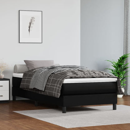Struttura Letto a Rete a Molle Nero 90x200 cm in Similpelle