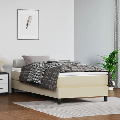 Struttura Letto a Rete a Molle Crema 90x200 cm in Similpelle
