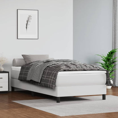 Struttura Letto a Rete a Molle Bianco 100x200 cm in Similpelle