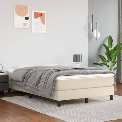 Struttura Letto a Rete a Molle Crema 120x200 cm in Similpelle