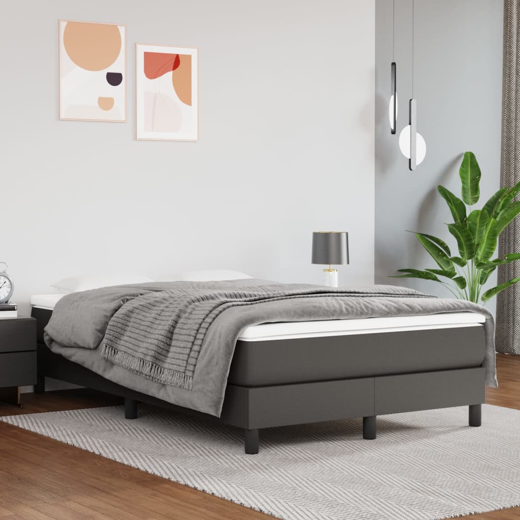 Struttura Letto a Rete a Molle Grigio 120x200 cm in Similpelle