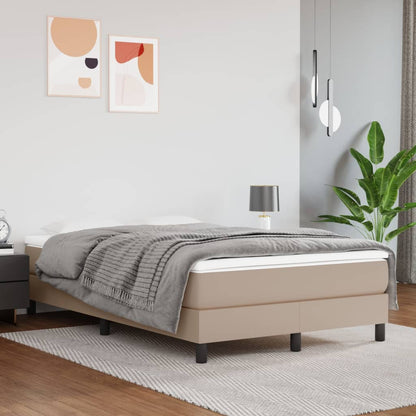 Struttura Letto a Rete a Molle Cappuccino 120x200 cm in Similpelle