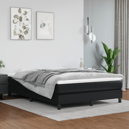 Struttura Letto a Rete a Molle Nero 140x190 cm in Similpelle