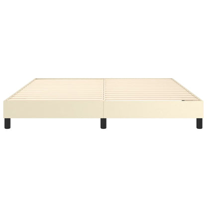 Struttura Letto a Rete a Molle Crema 160x200 cm in Similpelle