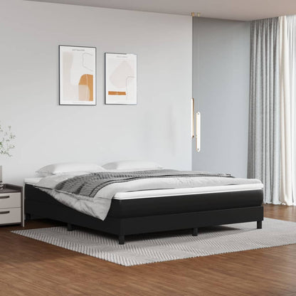Struttura Letto a Rete a Molle Nero 180x200 cm in Similpelle