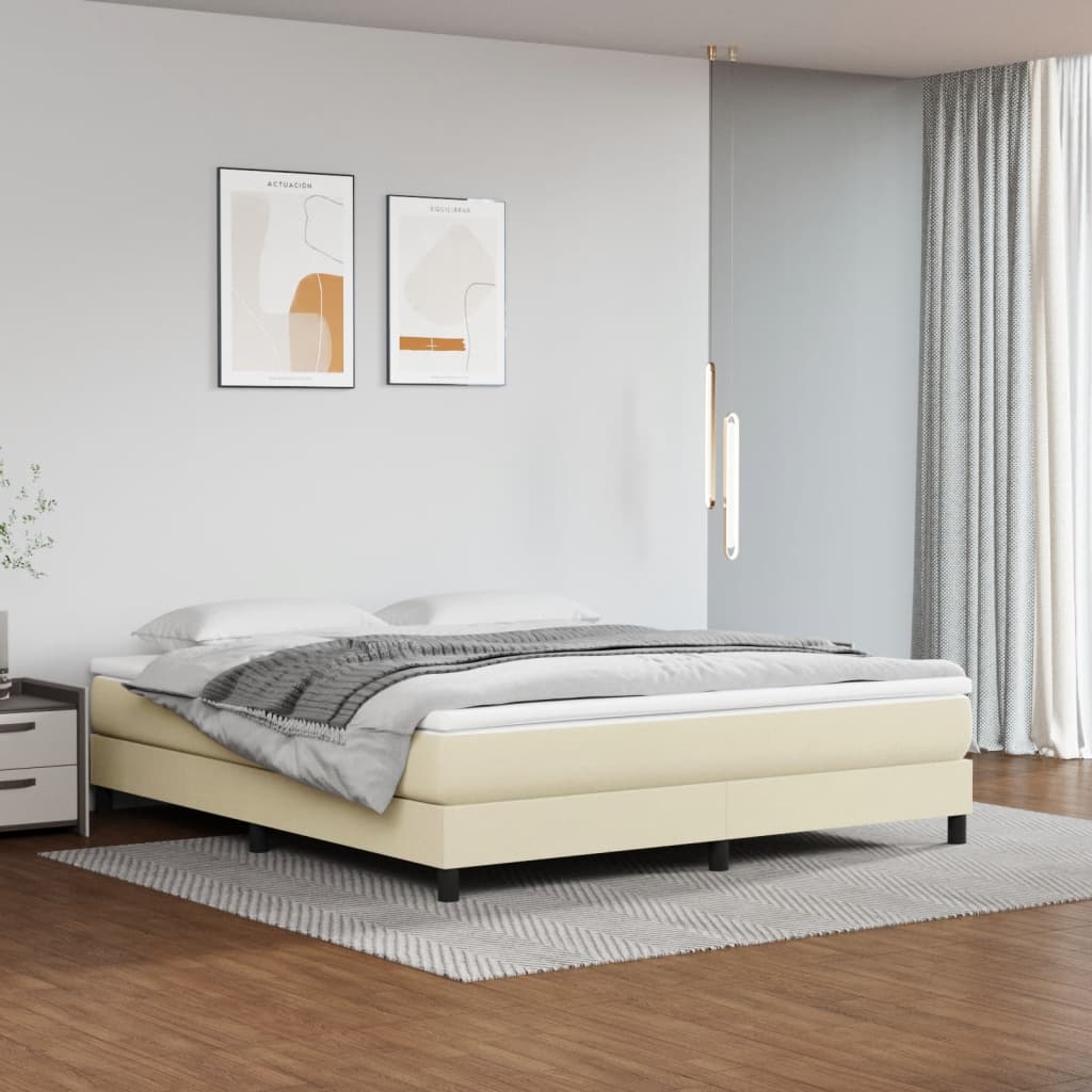 Struttura Letto a Rete a Molle Crema 180x200 cm in Similpelle