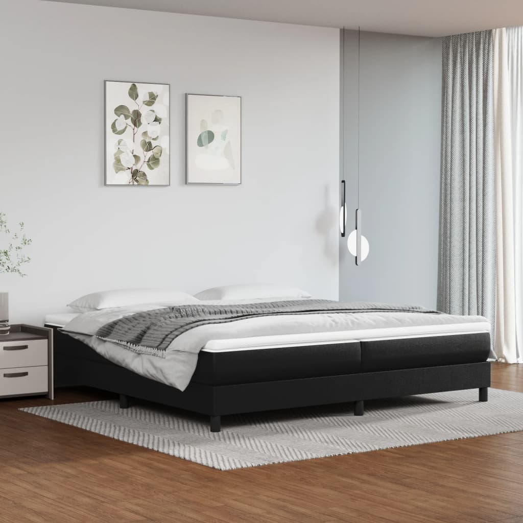 Struttura Letto a Rete a Molle Nero 200x200 cm in Similpelle