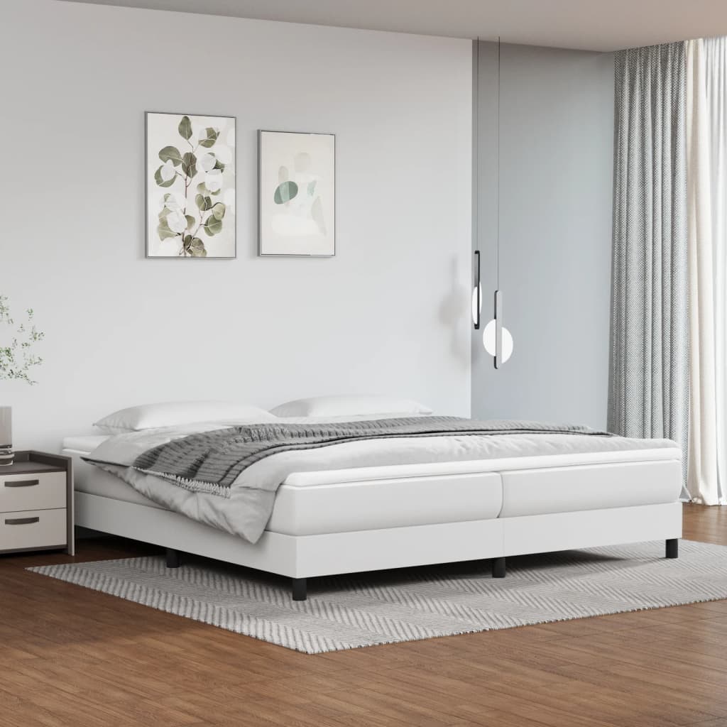 Struttura Letto a Rete a Molle Bianco 200x200 cm in Similpelle