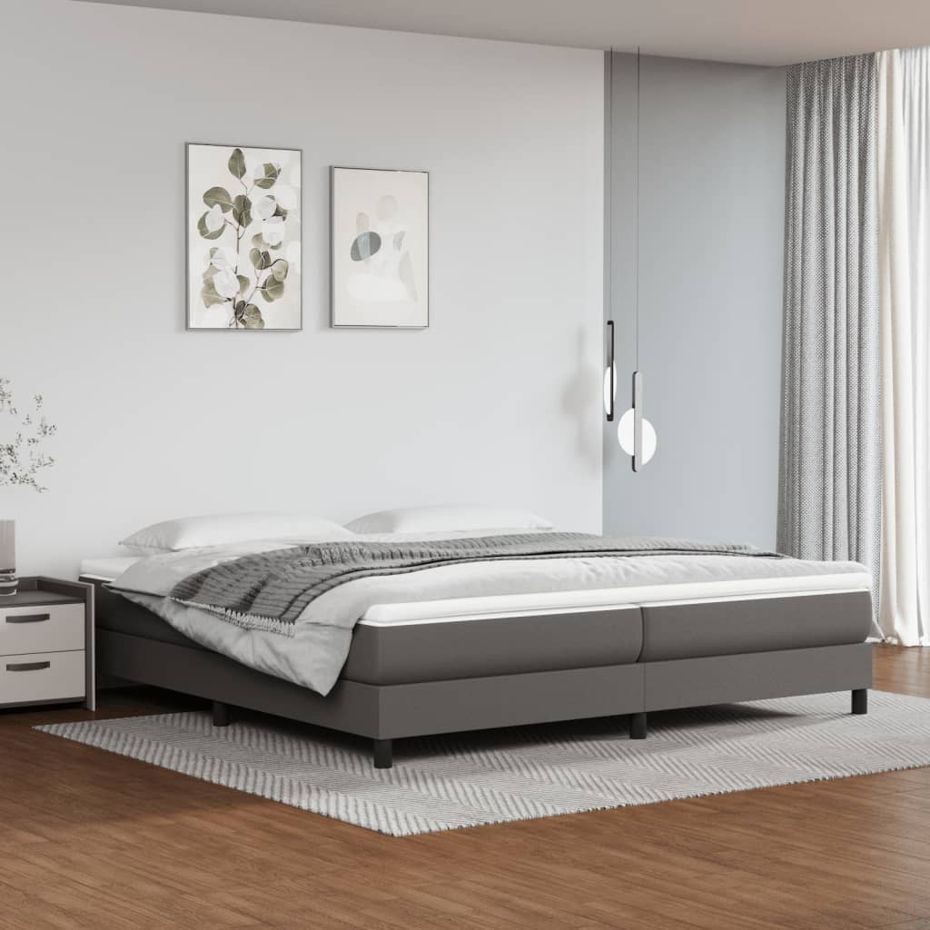 Struttura Letto a Rete a Molle Grigio 200x200 cm in Similpelle