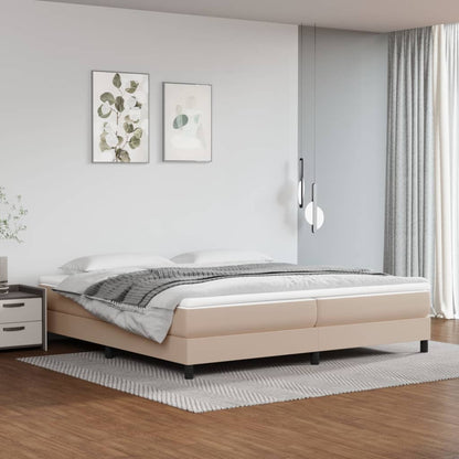 Struttura Letto a Rete a Molle Cappuccino 200x200 cm in Similpelle