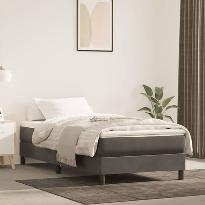 Struttura Letto a Rete a Molle Grigio Scuro 80x200 cm Velluto