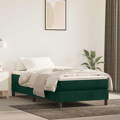 Struttura Letto a Rete a Molle Verde Scuro 90x190 cm in Velluto