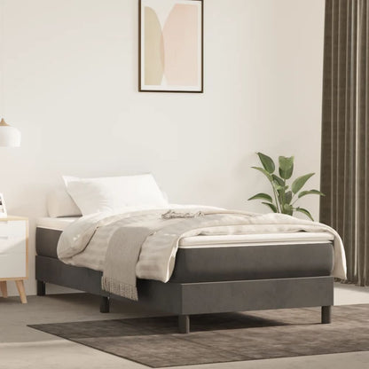 Struttura Letto a Rete a Molle Grigio Scuro 100x200 cm Velluto