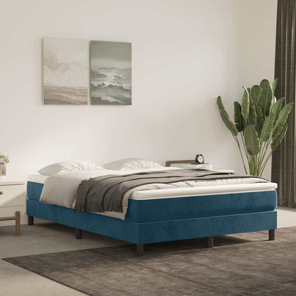 Struttura Letto a Rete a Molle Blu Scuro 140x190 cm in Velluto