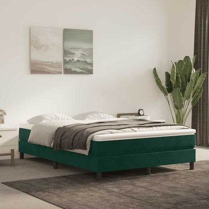 Struttura Letto a Rete a Molle Verde Scuro 140x200 cm in Velluto