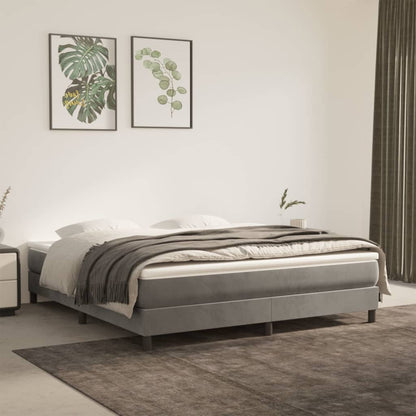 Struttura Letto a Rete a Molle Grigio Chiaro 160x200 cm Velluto