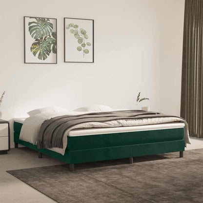 Struttura Letto a Rete a Molle Verde Scuro 160x200 cm in Velluto