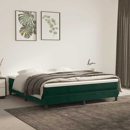Struttura Letto a Rete a Molle Verde Scuro 180x200 cm in Velluto