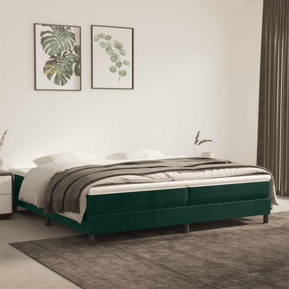 Struttura Letto a Rete a Molle Verde Scuro 200x200 cm in Velluto
