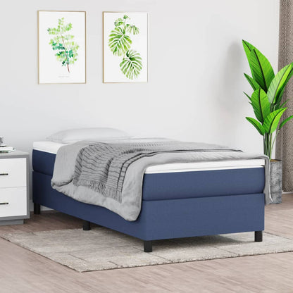 Struttura Letto a Rete a Molle Blu 90x200 cm in Tessuto