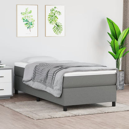 Struttura Letto a Rete a Molle Grigio Scuro 100x200 cm Tessuto