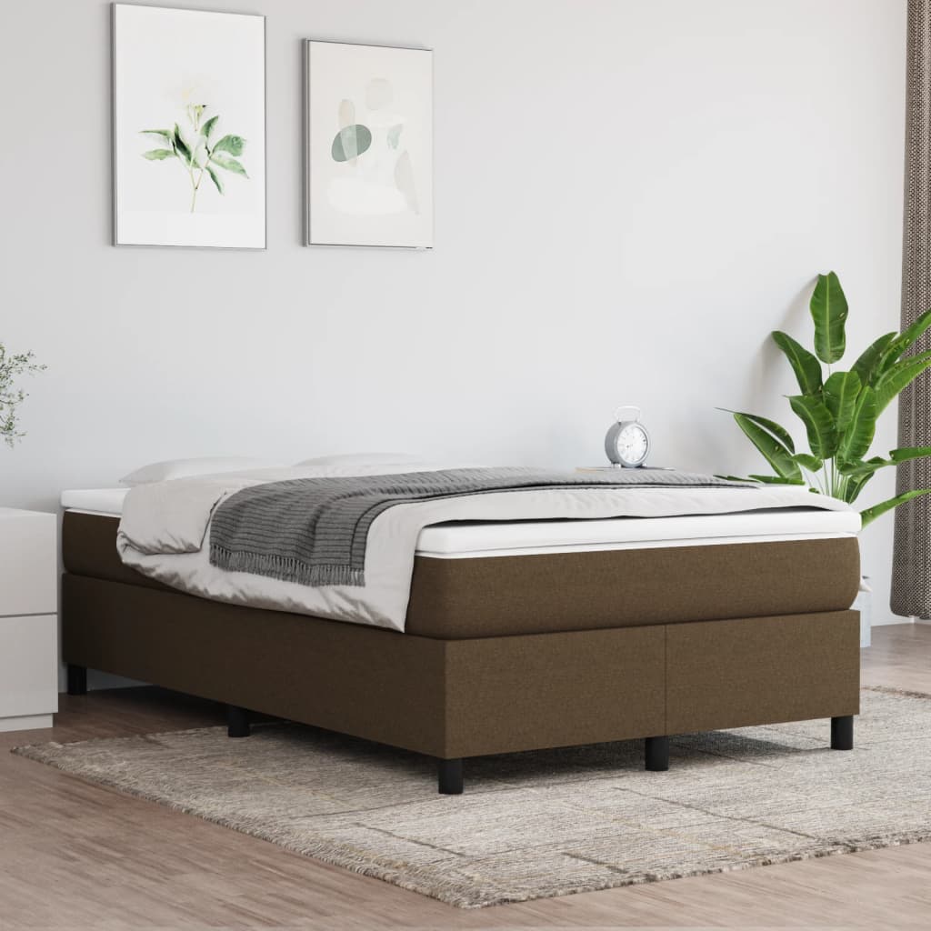 Struttura Letto a Rete a Molle Marrone Scuro 120x200 cm Tessuto