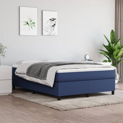 Struttura Letto a Rete a Molle Blu 140x190 cm in Tessuto