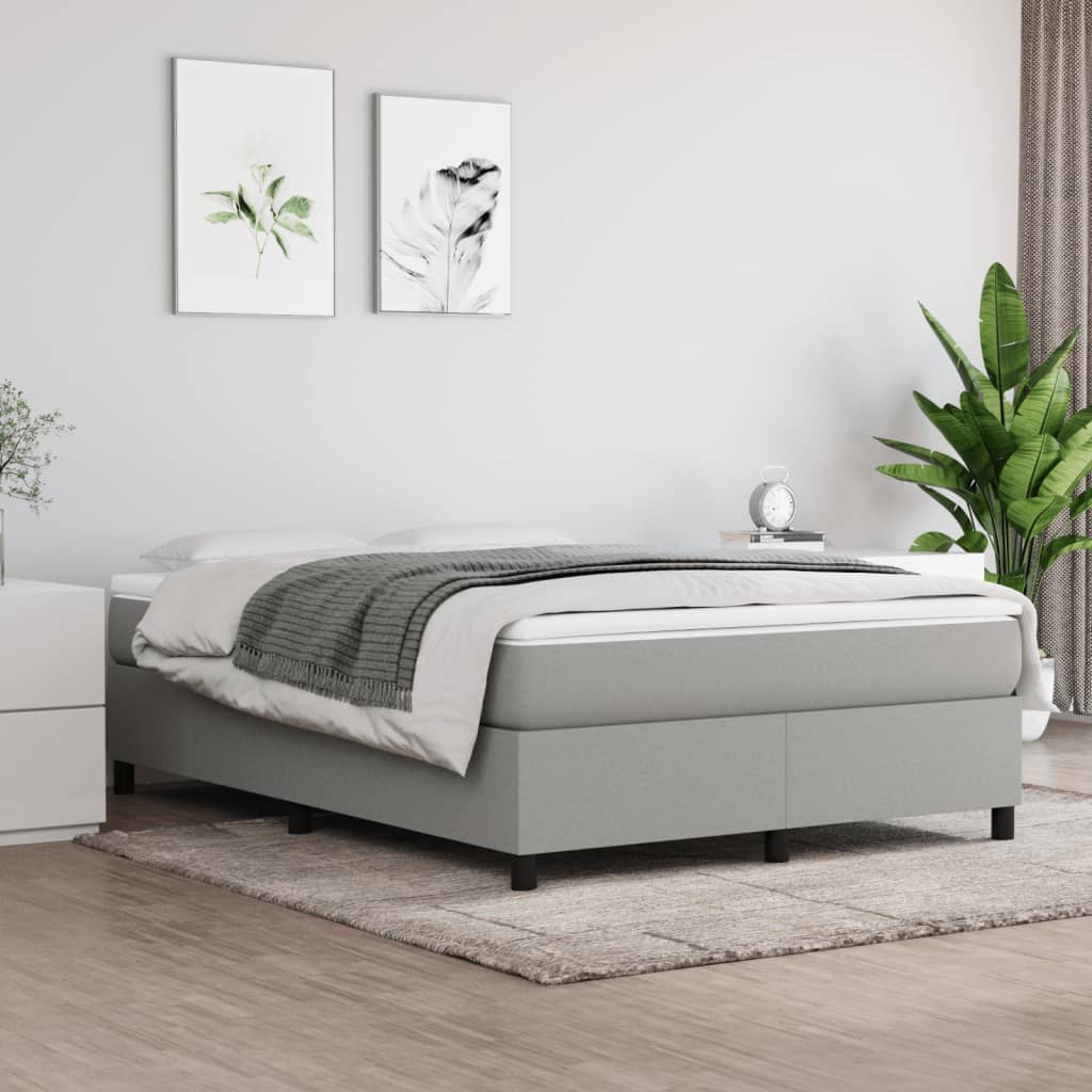 Struttura Letto a Rete a Molle Grigio Chiaro 140x200 cm Tessuto
