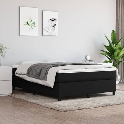 Struttura Letto a Rete a Molle Nero 140x200 cm in Tessuto