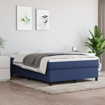 Struttura Letto a Rete a Molle Blu 140x200 cm in Tessuto
