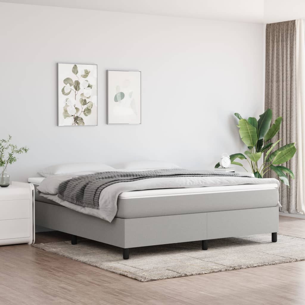 Struttura Letto a Rete a Molle Grigio Chiaro 180x200 cm Tessuto