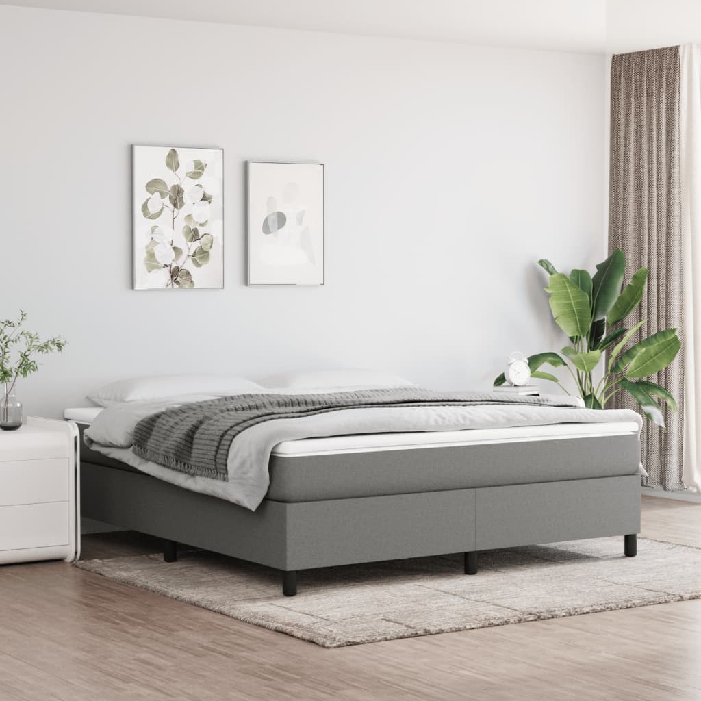 Struttura Letto a Rete a Molle Grigio Scuro 180x200 cm Tessuto
