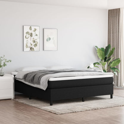 Struttura Letto a Rete a Molle Nero 180x200 cm in Tessuto