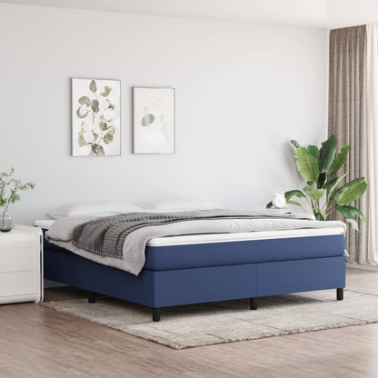 Struttura Letto a Rete a Molle Blu 180x200 cm in Tessuto