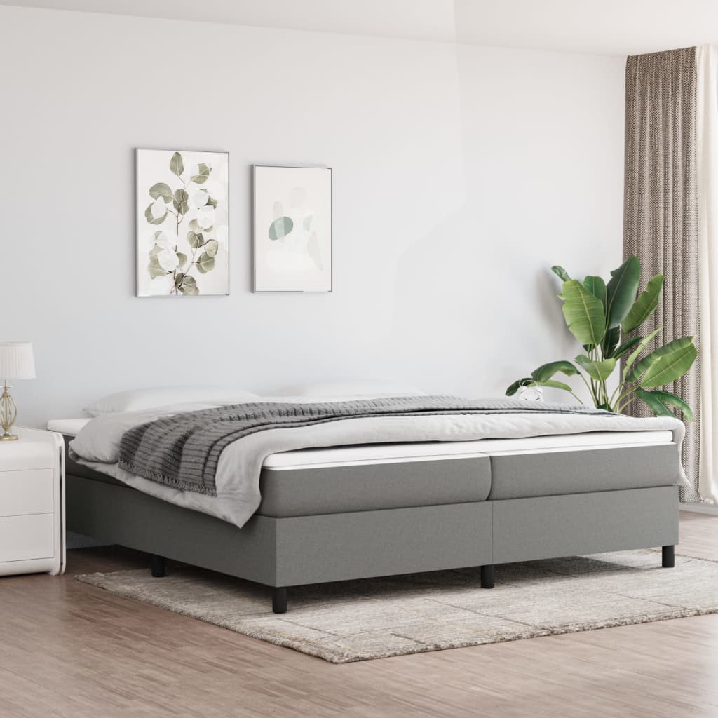 Struttura Letto a Rete a Molle Grigio Scuro 200x200 cm Tessuto