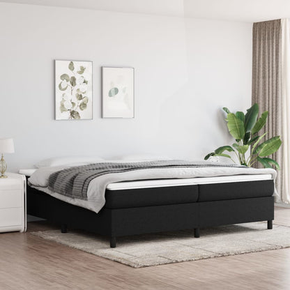 Struttura Letto a Rete a Molle Nero 200x200 cm in Tessuto