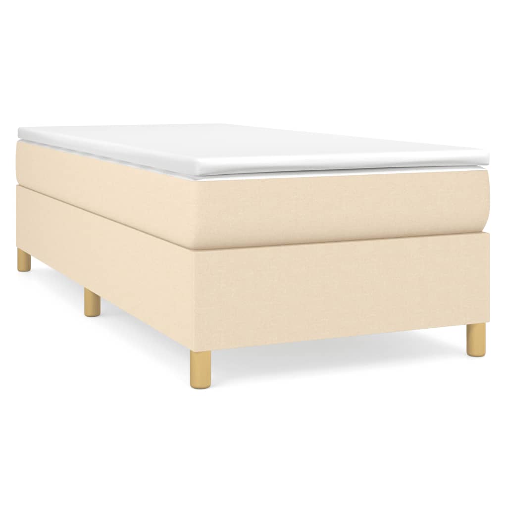 Struttura Letto a Rete a Molle Crema 80x200 cm in Tessuto