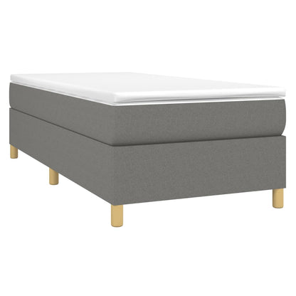 Struttura Letto a Rete a Molle Grigio Scuro 90x190 cm Tessuto
